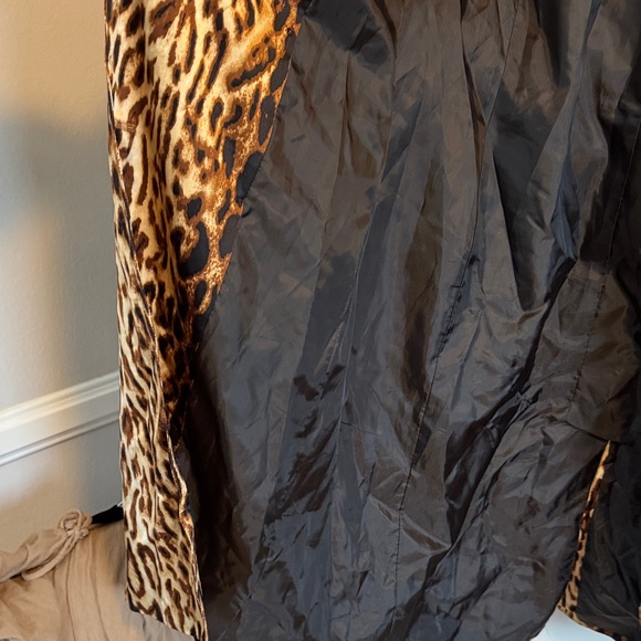 Anne Klein Leopard Print Trench Coat - Picture 4 of 6